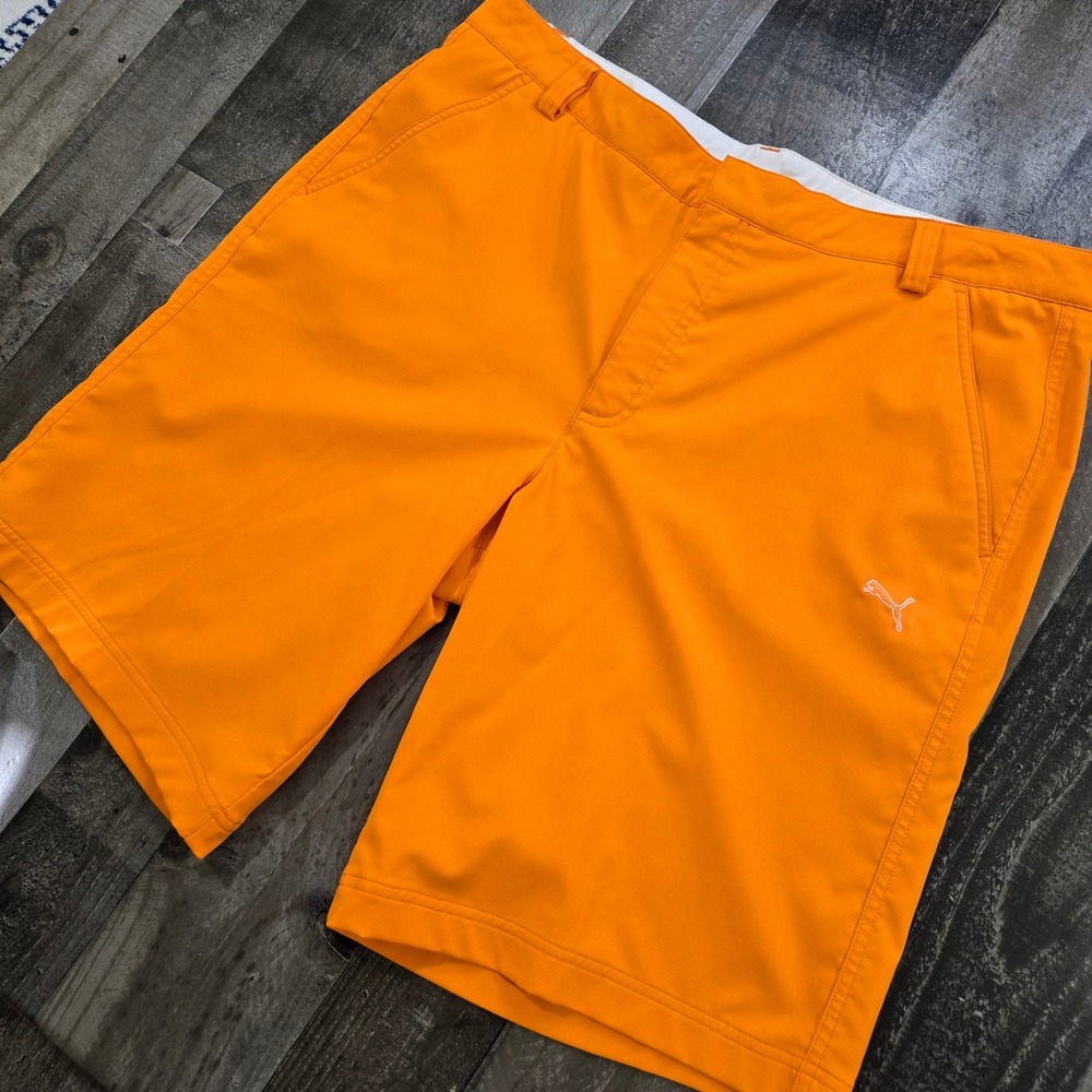 Puma Golf Rickie Fowler Sunday Orange Tech Performance Shorts Men Size 38 Golf